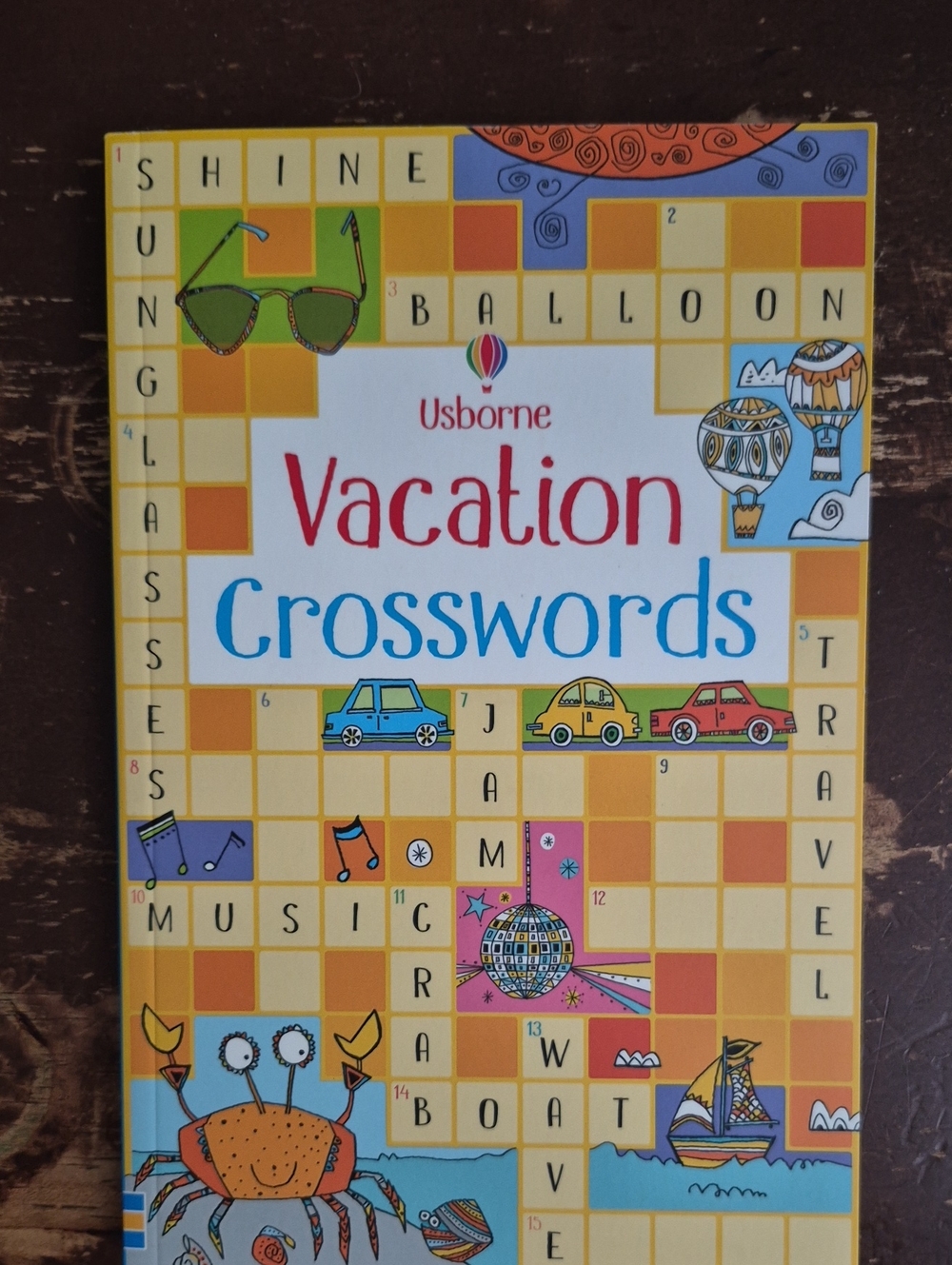 Born Vacation Crosswords Puzzle Book - Yellow, Blue, Red, Orange